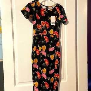 NWT Unique Vintage Floral Wiggle Dress